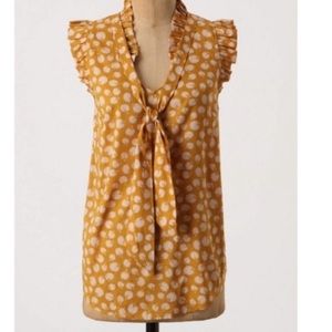 Odille Mustard colored blouse from Anthropologie